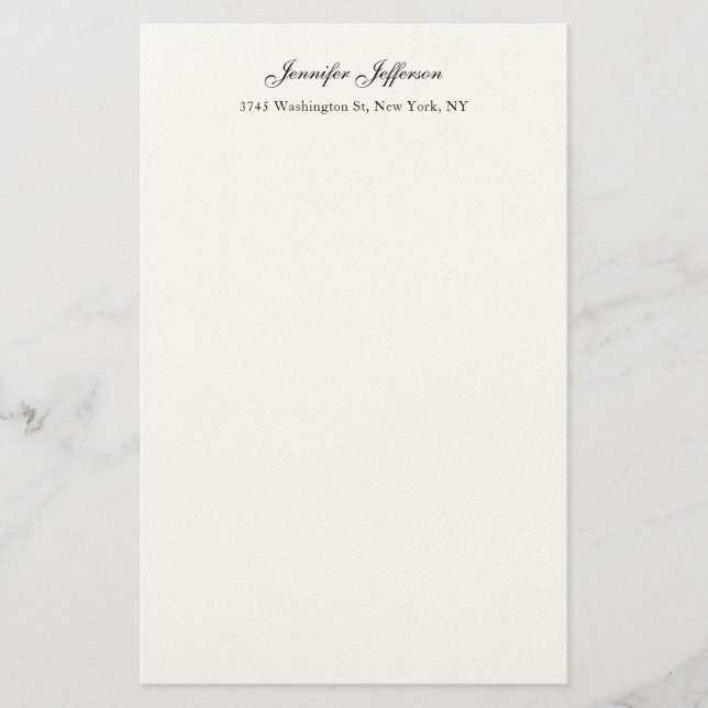 Papelaria Caligrafia Moderna Elegante Simples Profissional (Frente)