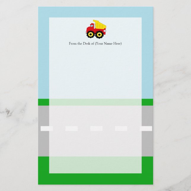 Papelaria Caminhão de lixo para construção de crianças (Frente)