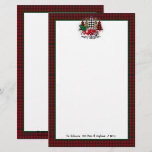 Papelaria Caminhão e árvores de Feliz Natal
