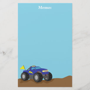 Papelaria Caminhão Monstro Azul de Corrida, para Meninos