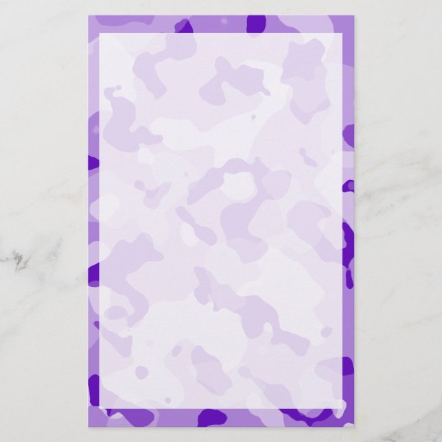 Papelaria Camo Roxo Ametist; Camouflagem (Frente)