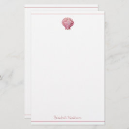 Papelaria Cana-de-rosa costeira em branco personalizado