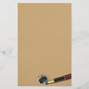 Papelaria Caneta de fonte do enchimento com mancha da tinta