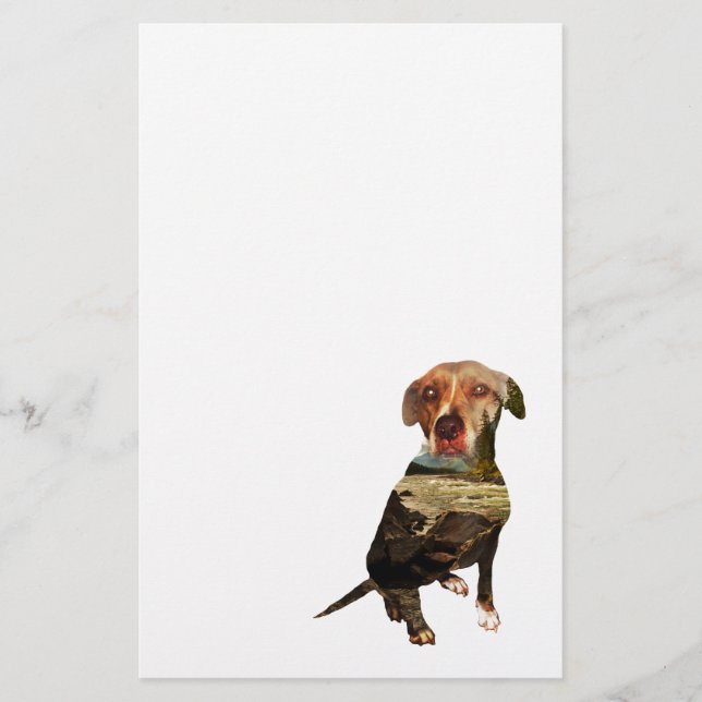 Papelaria cão de dupla exposição (Frente)