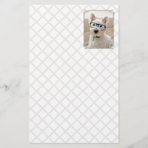 Papelaria Cão de Westie que veste vidros pretos, papel de