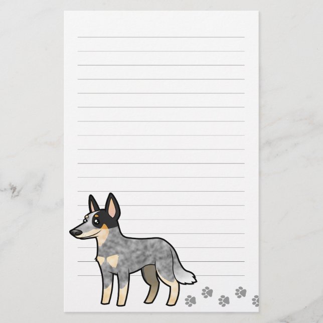 Papelaria Cão/Kelpie australianos do gado dos desenhos (Frente)