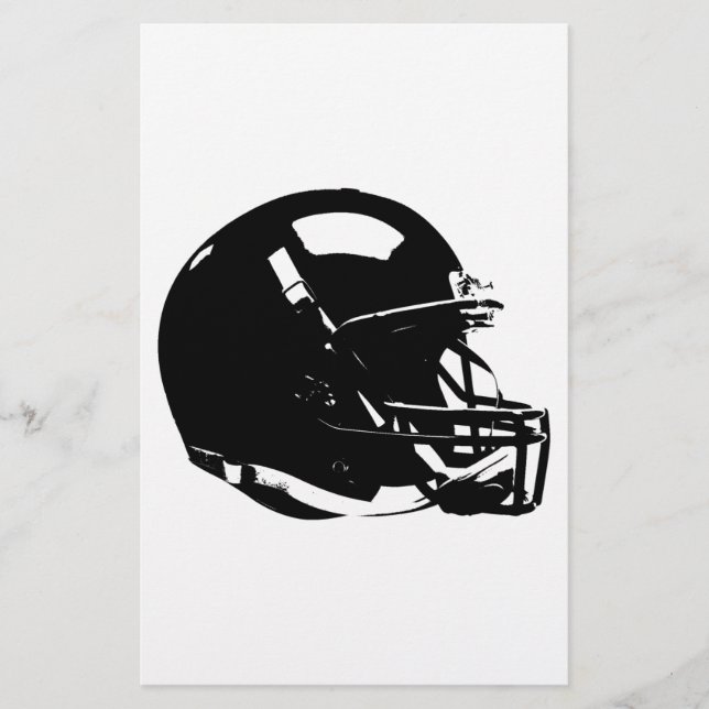 Papelaria Capacete de Futebol Pop Art Preto Branco (Frente)