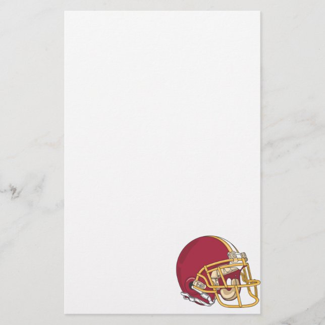 Papelaria Capacete de futebol vermelho & Dourado (Frente)
