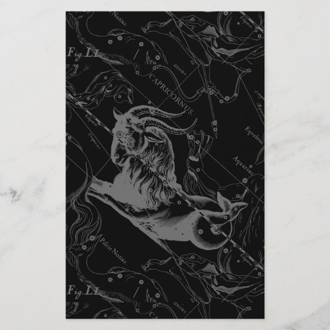 Papelaria Capricórnio Constelação Mapear Hevelius Engrenando (Frente)