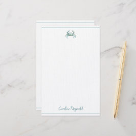 Papelaria Caranguejo Personalizado Aquarela Costeira