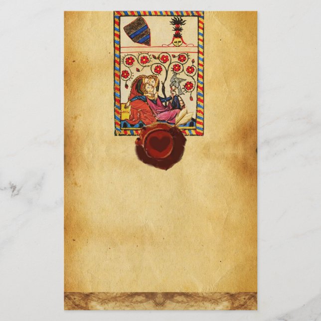 PAPELARIA CARNE DE COR VERMELHA DO PARCHE DE AMOR ETERNO (Frente)