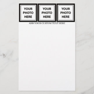 Papelaria Carregar 3 Fotos e Adicionar Texto - Personalizar