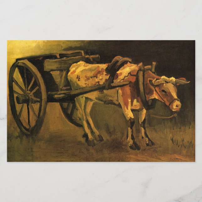 Papelaria Carrinho com Ox Vermelho e Branco (Vincent van Gog (Frente)