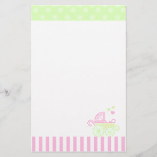 Papelaria Carrinho de criança cor-de-rosa/verde