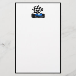 Papelaria Carro de Corrida Azul com Sinalizador Verificado