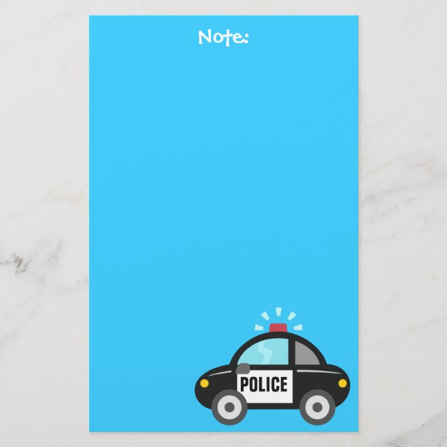 Papelaria Carro de polícia bonito com a sirene para miúdos (Frente)