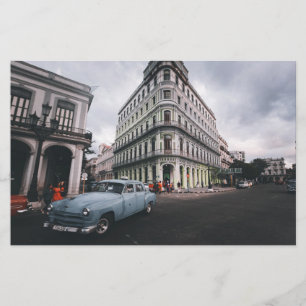 Papelaria Carro vintage Clássico Azul Cityscape