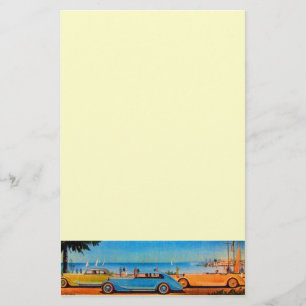 Papelaria CARROS RETRÔ - Reparo automotivo azul amarelo