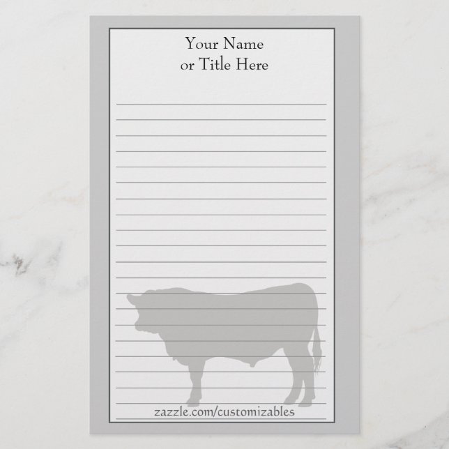 Papelaria Carta Angus Bull (Frente)