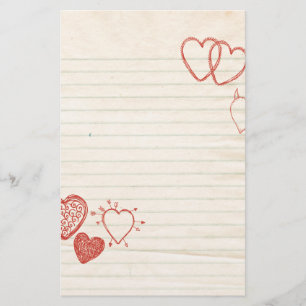 Papelaria Carta de amor do bloco de notas do Doodle