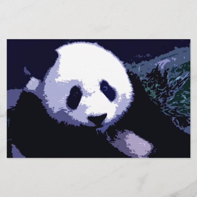 Papelaria Carta de Arte Pop Panda Face (Frente)