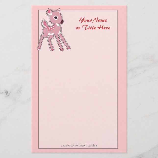 Papelaria Carta de Bebê Fawn (Frente)