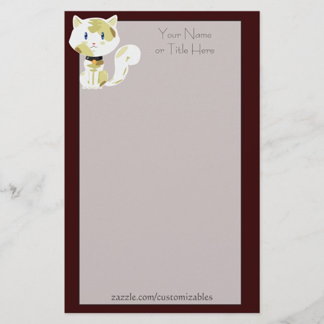 Papelaria Carta de Calico Cat (Frente)
