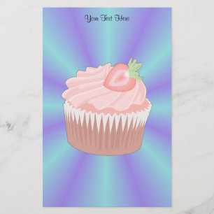 Papelaria Carta de Cupcake de Morango