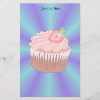 Papelaria Carta de Cupcake de Morango