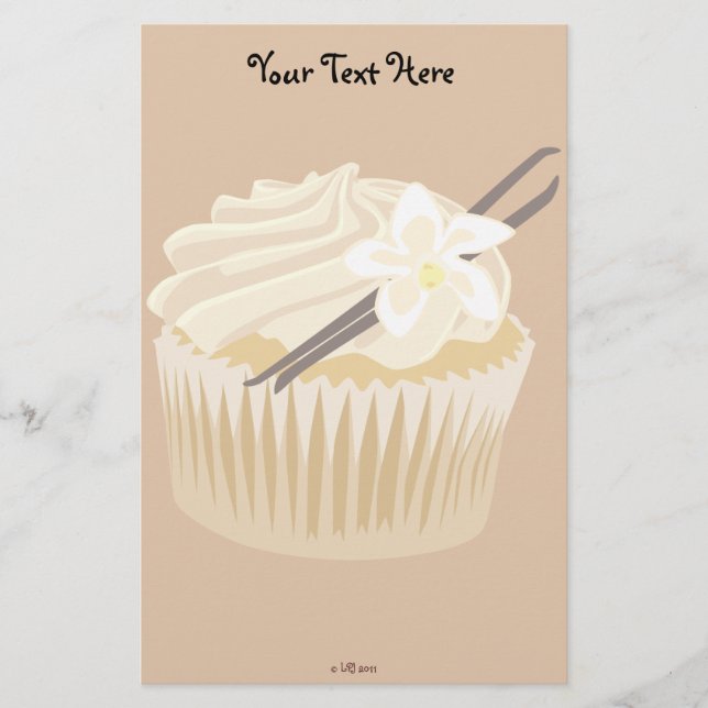 Papelaria Carta de Cupcake Vanilla (Frente)