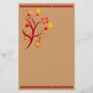 Papelaria Carta de Design da Árvore de outono