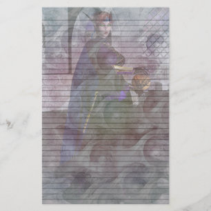 Papelaria Carta de Elven Fantasy com Linhas Opcionais