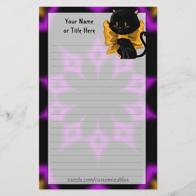Papelaria Carta de Gato Halloween (Frente)