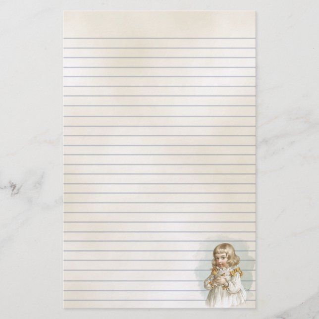 Papelaria Carta de Ilustração de primavera Child Vintage (Frente)