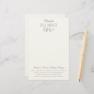 Papelaria Carta de Marca de Negócios de Florista de Boutique