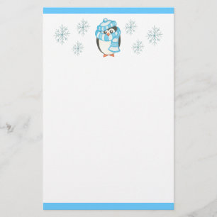 Papelaria Carta de Pinguim de Natal