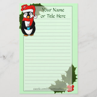 Papelaria Carta de Pinguim de Natal