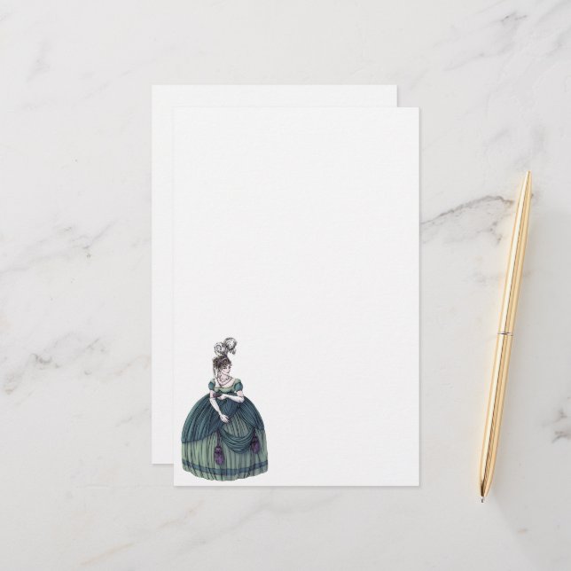 Papelaria Carta de Regência - Lady 4 (Frente/Verso In Situ)