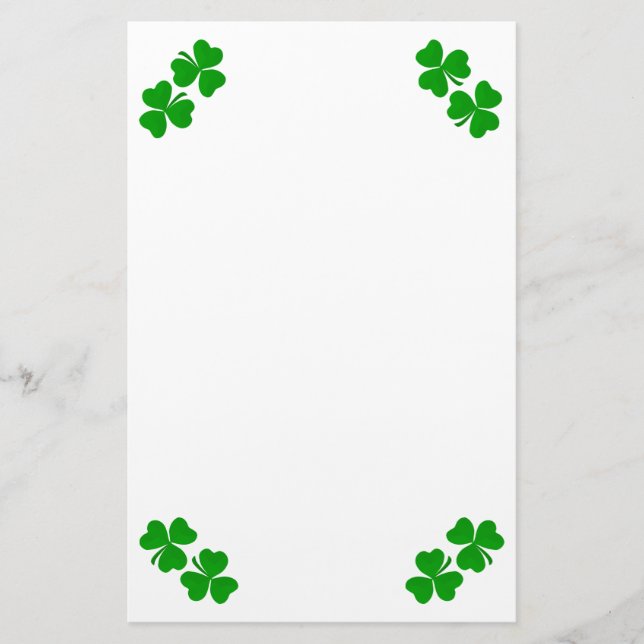 Papelaria Carta de Shamrock Irlandesa (Frente)