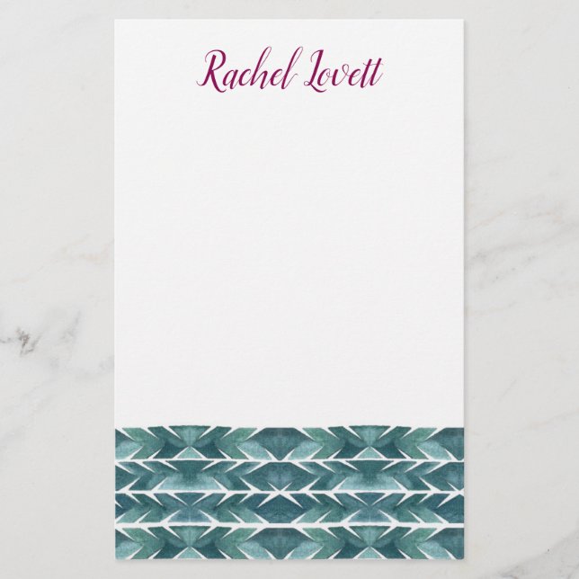 Papelaria Carta de Textura de Cactus Verde (Frente)