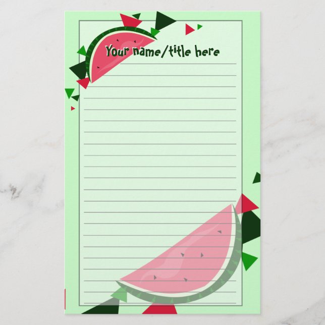 Papelaria Carta de Watermelon (Frente)