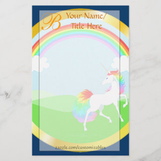 Papelaria Carta do Rainbow Unicorn