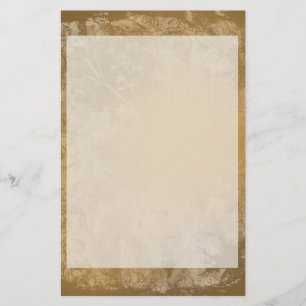 Papelaria Carta Floral Brown Grunge