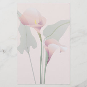 Papelaria Carta Floral de Lily Calla Rosa