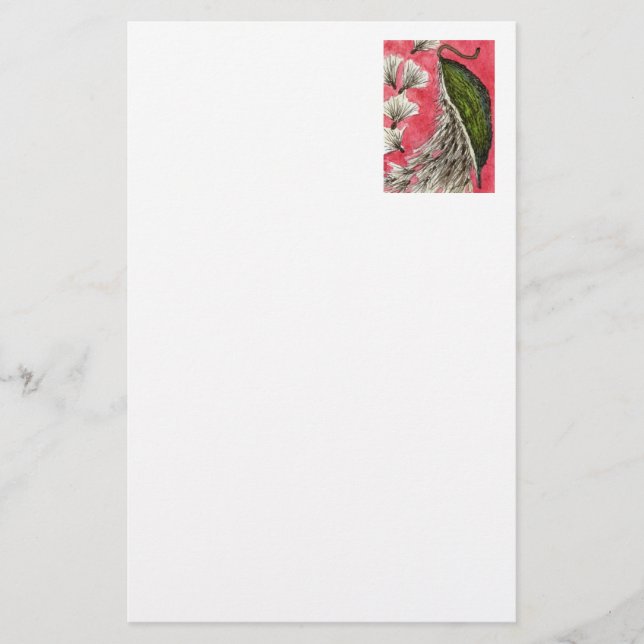 Papelaria Carta Floral "Milkweed Pod" (Frente)