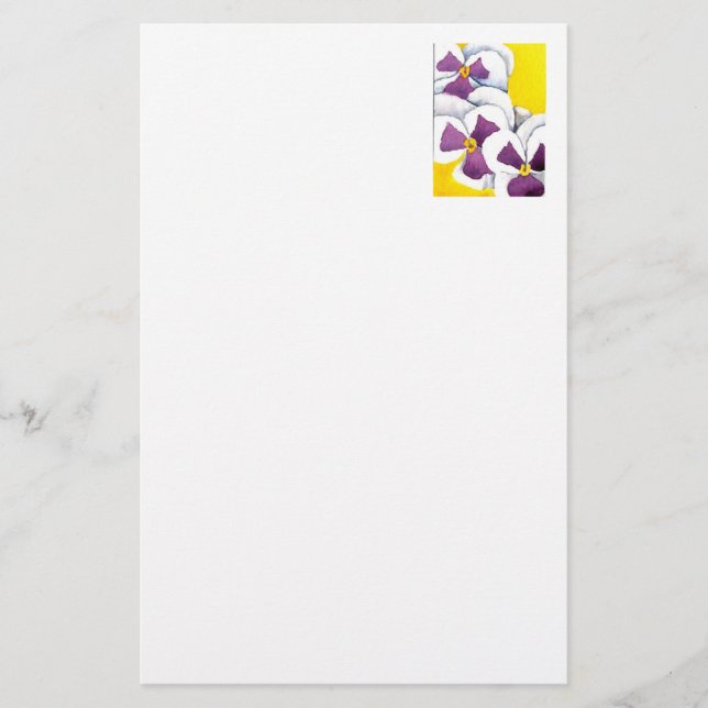 Papelaria Carta Floral "Pansy #4" (Frente)
