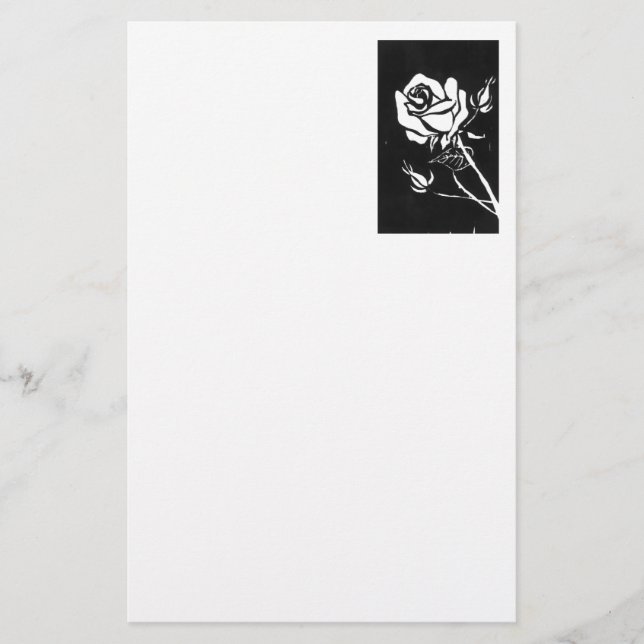 Papelaria Carta Floral "Rosa Alba" (Frente)