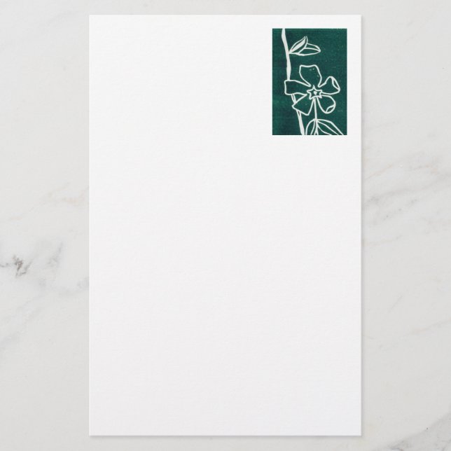 Papelaria Carta Floral "Vinca Verde" (Frente)