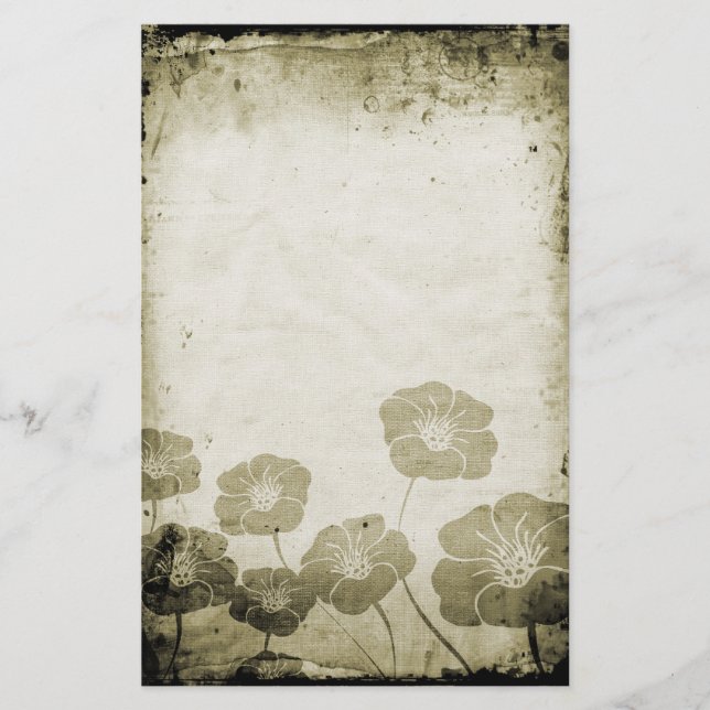 Papelaria Carta Floral Vintage (Frente)