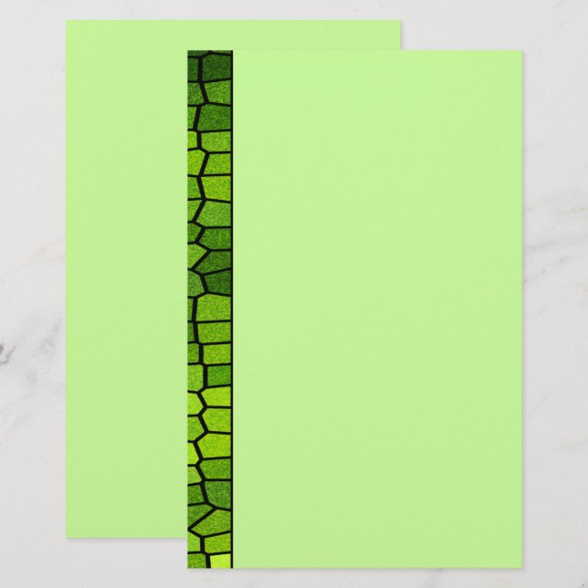 Papelaria Carta Mosaica Verde (Frente/Verso)